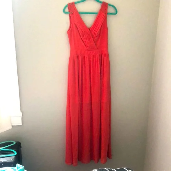 how to tape large breasts for backless dress Feloria Coral Ombre Sequin Cowl-Neck Maxi Dress  Club L London